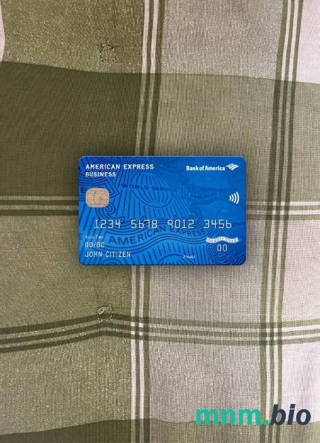 USA bank of America AMEX business card wygląd fotograficzny skan PSD + zdjęcie